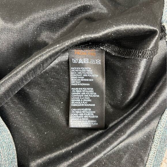 Size S Urban Outfitters Metallic Silver Tinsel Mini Dress Thin Straps y2k Square - Picture 9 of 13